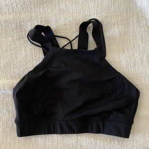 Lululemon black strapped sports bra size 8